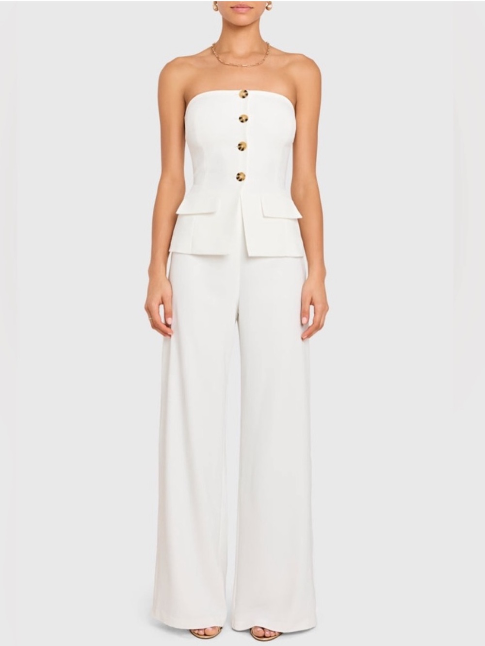 Amanda Uprichard Yadira Jumpsuit in White M